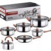 JUEGO DE OLLAS DE ACERO INOXIDABLE 12 PIEZAS