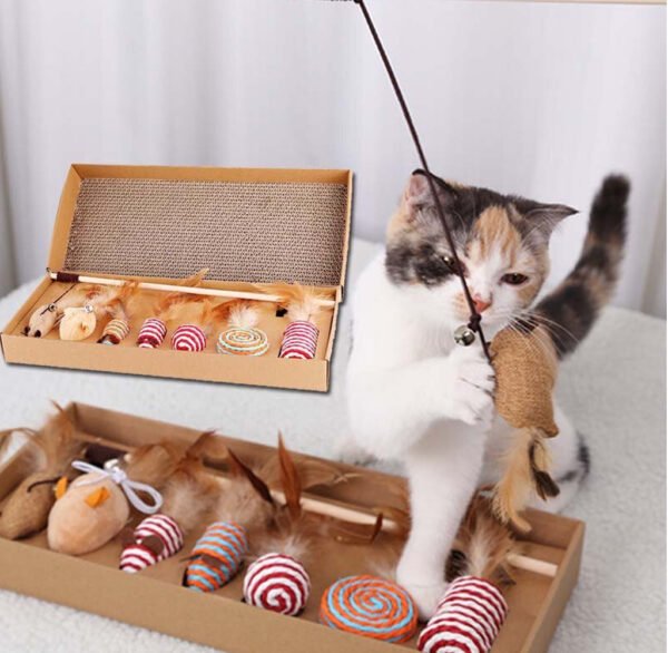 JUGUETE PARA GATOS SET COMPLETO 7 UNIDADES