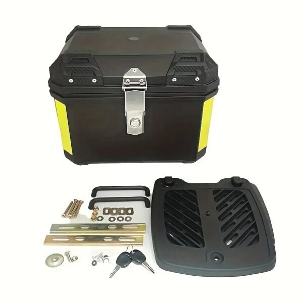 1 Maleta Baúl Trasero Tipo Aluminio para Moto 45 Lts + Acolchado